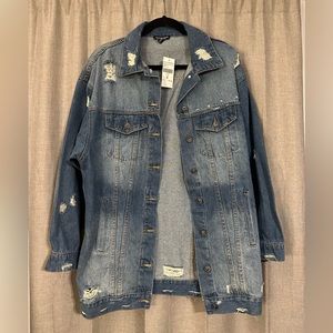Fashion Nova Oversized Long Jean Jacket - size M